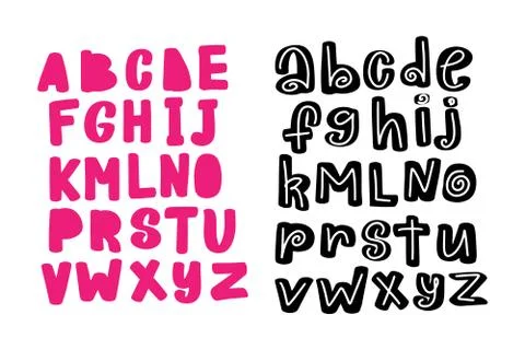 Vector font and alphabet. Abc, english letters. Stock Illustration