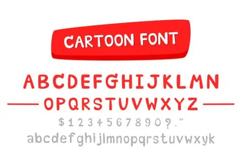 Vector font for cartoon, Cute, Vector English alphabet, Lowercase and upperca Stock Illustration
