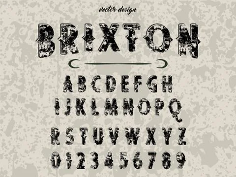 Vector Font. Script.Typeface.alphabet .Shadow Effect.Handcrafted handwritten  库存插图