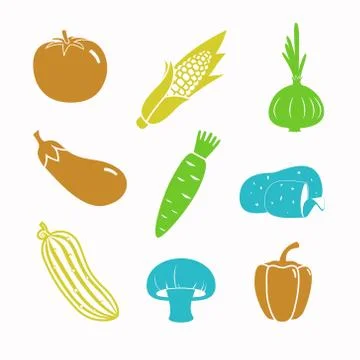 Vector food black icon set Stock Illustration