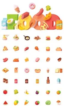 Vector food icon set Stock Illustration