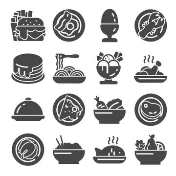 Vector Food icon set on white background Stock Illustration