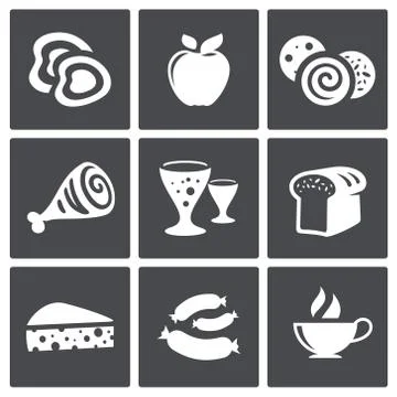 Vector food icons set Stock Illustration