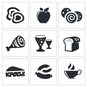 Vector food icons set Stock Illustration