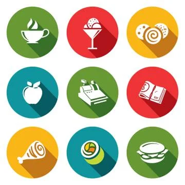 Vector food icons set Stock Illustration