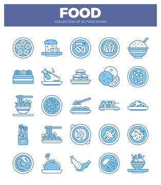 Vector food icons set on white background イラスト素材