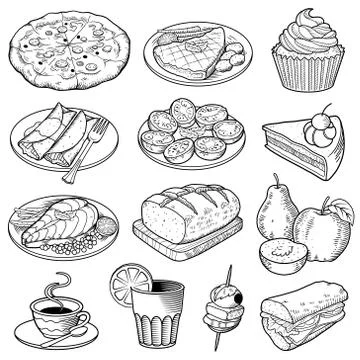 Vector Food Illustrations Stock Illustration