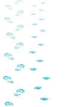 Vector foot prints of man and dog Stock Illustration