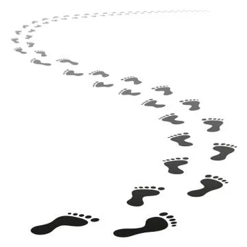 Vector foot tracks footpath Stock Illustration
