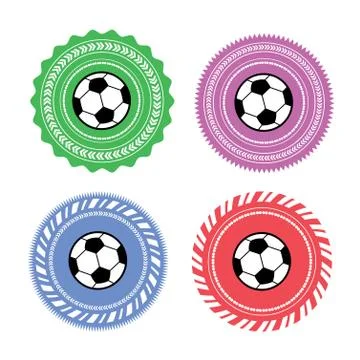 Vector football label set Stock Illustration