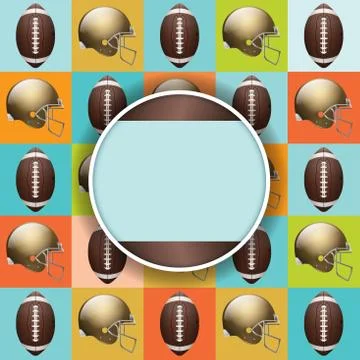 Vector Football Pattern Party Invitation Stock Illustration
