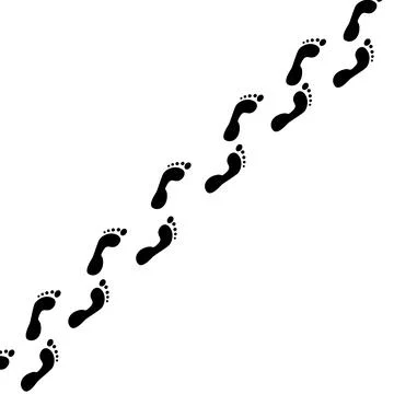 Vector  footprint path isolated on white background. Human footprints icon is Illustrazione stock