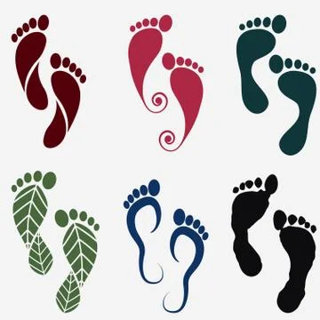 Vector footprint silhouettes Stock Illustration