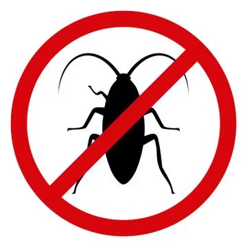 Vector Forbidden Cockroach Flat Icon Symbol Ilustración de archivo