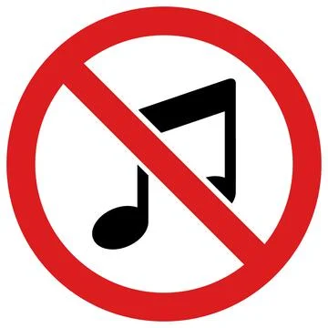 Vector Forbidden Music Flat Icon Image 스톡 일러스트