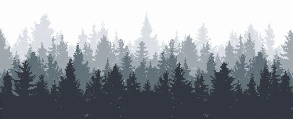 Vector forest background Stock Illustration