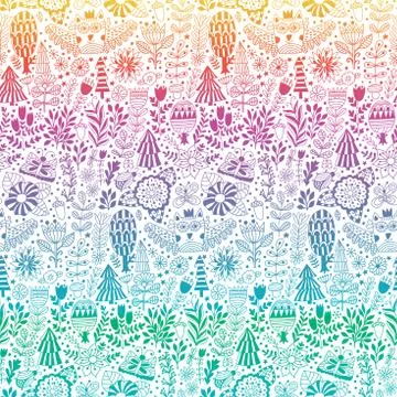 Vector forest design floral pattern illustration Stock Illustration