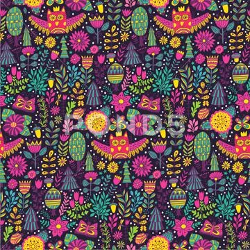 Vector forest design,owl, trees Stock Illustration