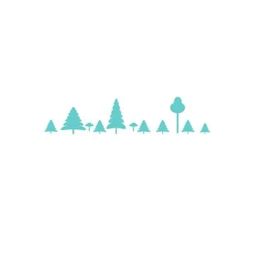 Vector forest logoisolated on a white background. Flat vector illustration Illustrazione stock