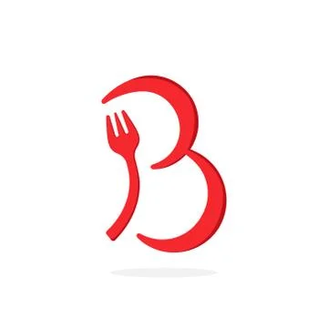 Vector Fork Logo Letter B Ilustración de archivo