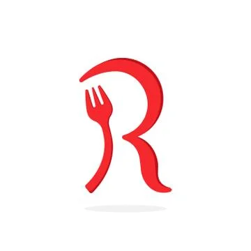 Vector Fork Logo Letter R Stock Illustration