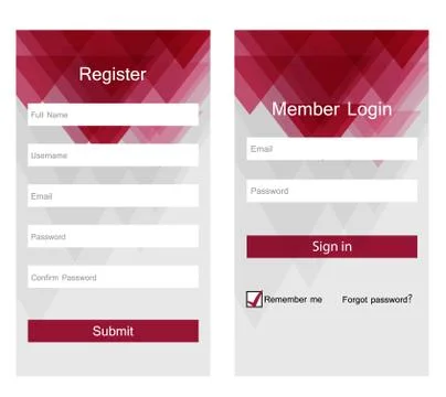Vector forms login Stock Illustration