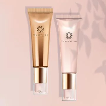 Vector Foundation / Concealer / Serum Metallic / Pearlised Pink Tube Stock Illustration