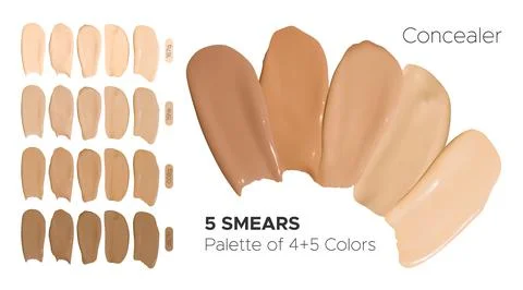 Vector Foundation Smudges. Make Up Concealer Gel. Color Female Swatch. Face Care Stock Illustration