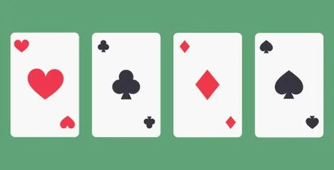 Vector Four Aces Playing Cards Icon Stock Illustration