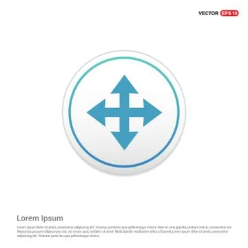 Vector four arrows icon - white circle button Stock Illustration