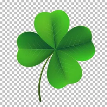 Vector four-leaf shamrock clover icon. Lucky fower-leafed symbol of Irish bee Stock Illustration
