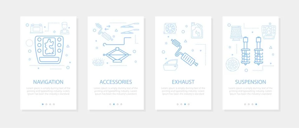 Vector four vertical mobile banners for auto service - 02 Stock Illustration
