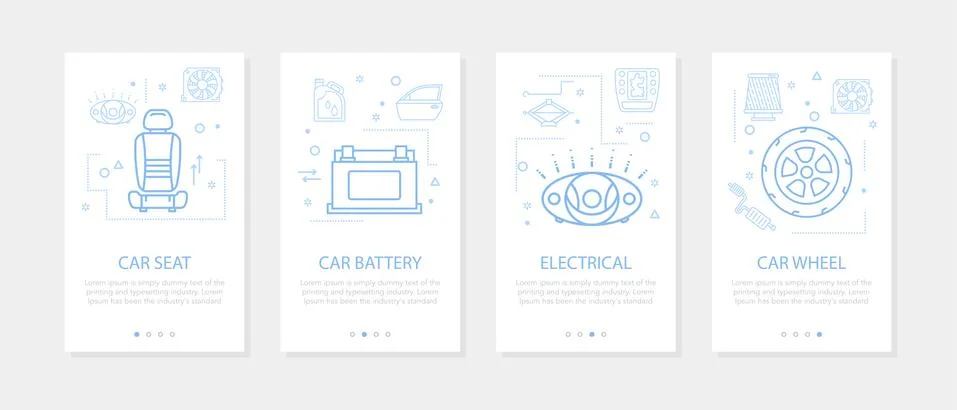 Vector four vertical mobile banners for auto service - 03 Stock Illustration