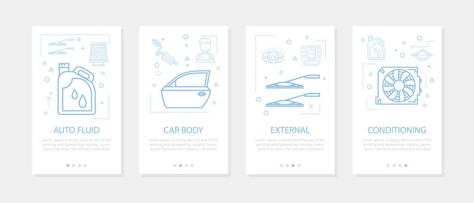 Vector four vertical mobile banners for auto service - 04 Stock Illustration