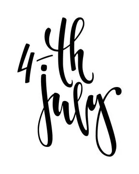 Vector Fourth of July hand lettering inscription for greeting card, banner .. Stock Illustration