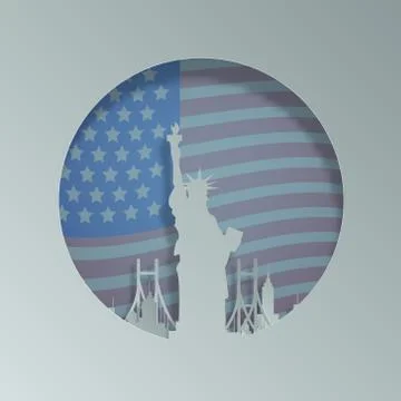 Vector fourth of July Independence Day for USA.illustration paper cut. Stock Illustration