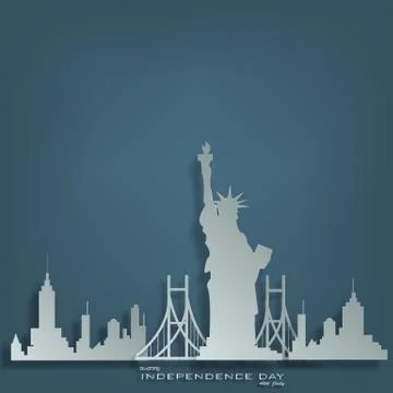 Vector fourth of July Independence Day for USA.illustration paper cut. Stock Illustration
