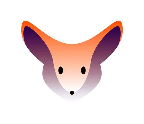 Vector fox in gradient style. Digital art Stock Illustration