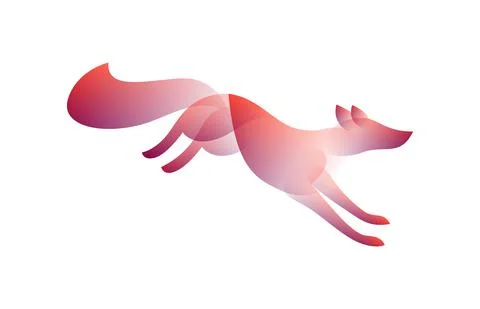 Vector fox in gradient style. Digital art Stock Illustration
