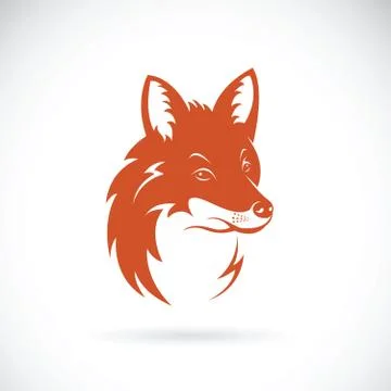 Vector of a fox head on white background, Wild Animals. Stock Illustration