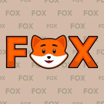 Vector fox logo with text Stock Illustration