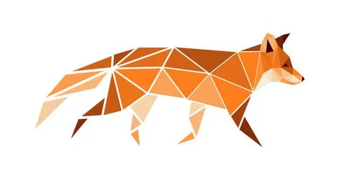 Vector fox in low poly style Stock Illustration