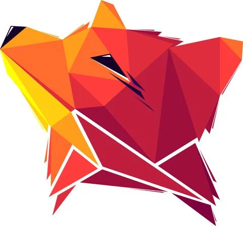 Vector fox in low poly style Stock Illustration