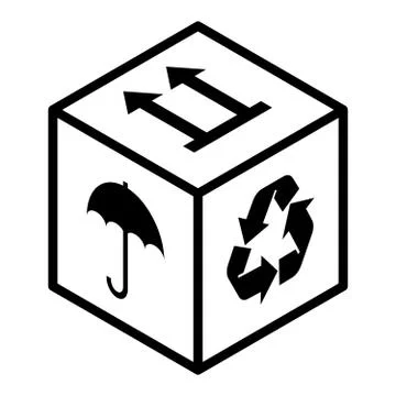 Vector fragile box sign Stock Illustration