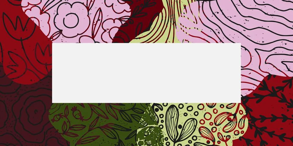 Vector frame with abstract texture spots, organic shapes, collage, patchwork. Stock Illustration