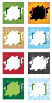Vector frame art graphics colorful background set Stock Illustration