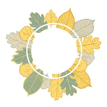 Vector frame with autumn leaves. Stock Illustration