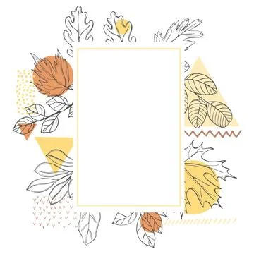 Vector frame with autumn leaves . Stock Illustration