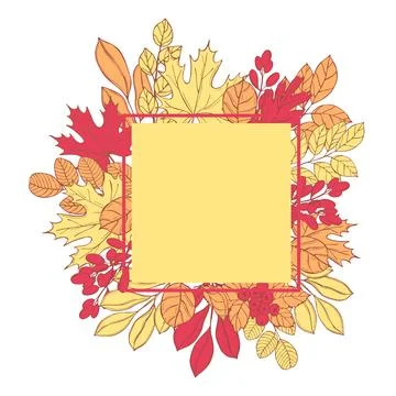 Vector frame with autumn leaves. Stock Illustration