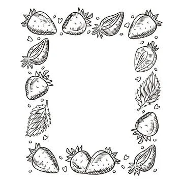 Vector frame with berries. Berries, strawberries, frame, blueberries, menus.. Stock Illustration